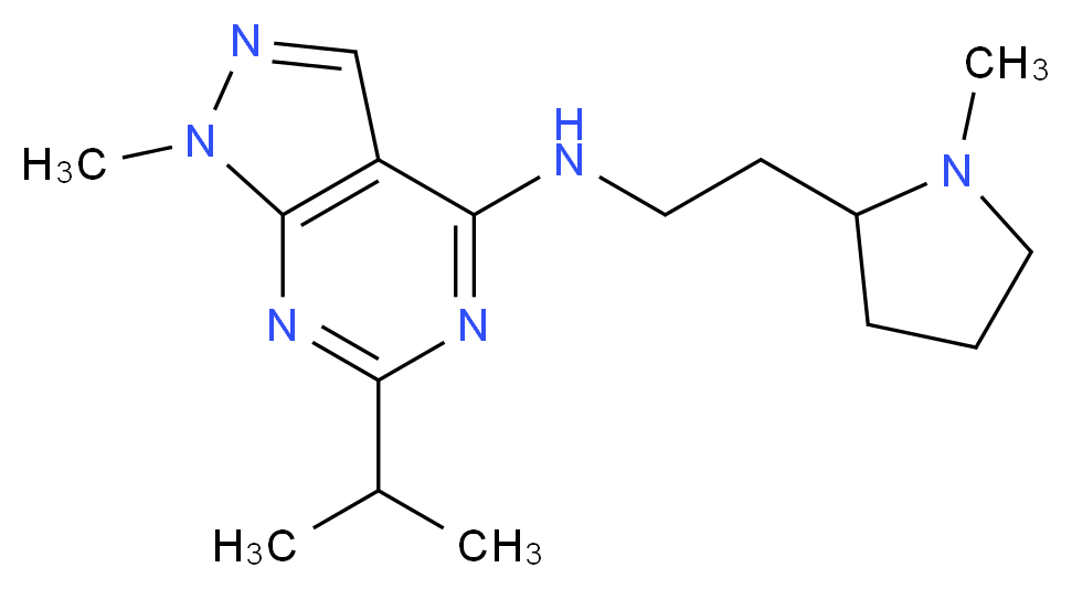 6-isopropyl-1-methyl-N-[2-(1-methyl-2-pyrrolidinyl)ethyl]-1H-pyrazolo[3,4-d]pyrimidin-4-amine_Molecular_structure_CAS_)