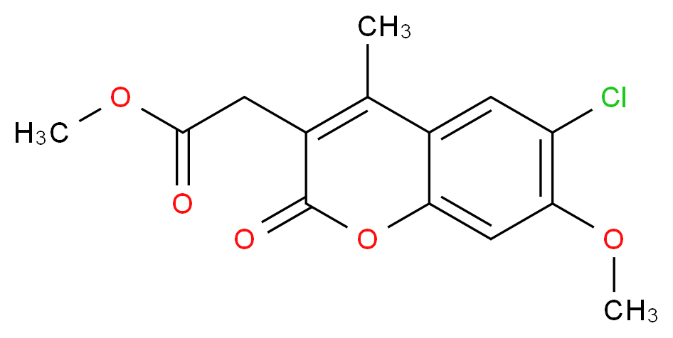 methyl 2-(6-chloro-7-methoxy-4-methyl-2-oxo-2H-chromen-3-yl)acetate_Molecular_structure_CAS_)