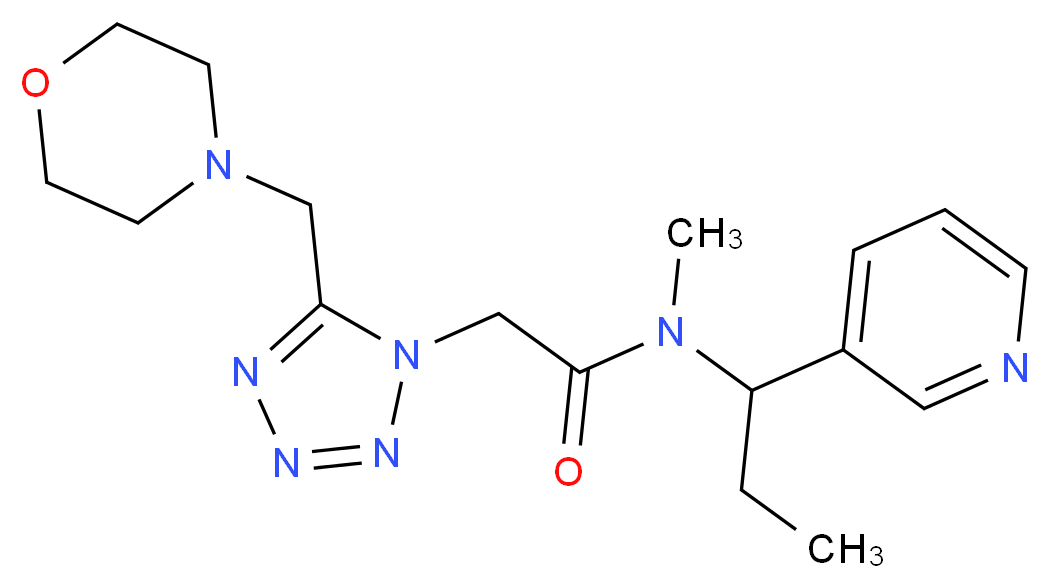 N-methyl-2-[5-(morpholin-4-ylmethyl)-1H-tetrazol-1-yl]-N-(1-pyridin-3-ylpropyl)acetamide_Molecular_structure_CAS_)