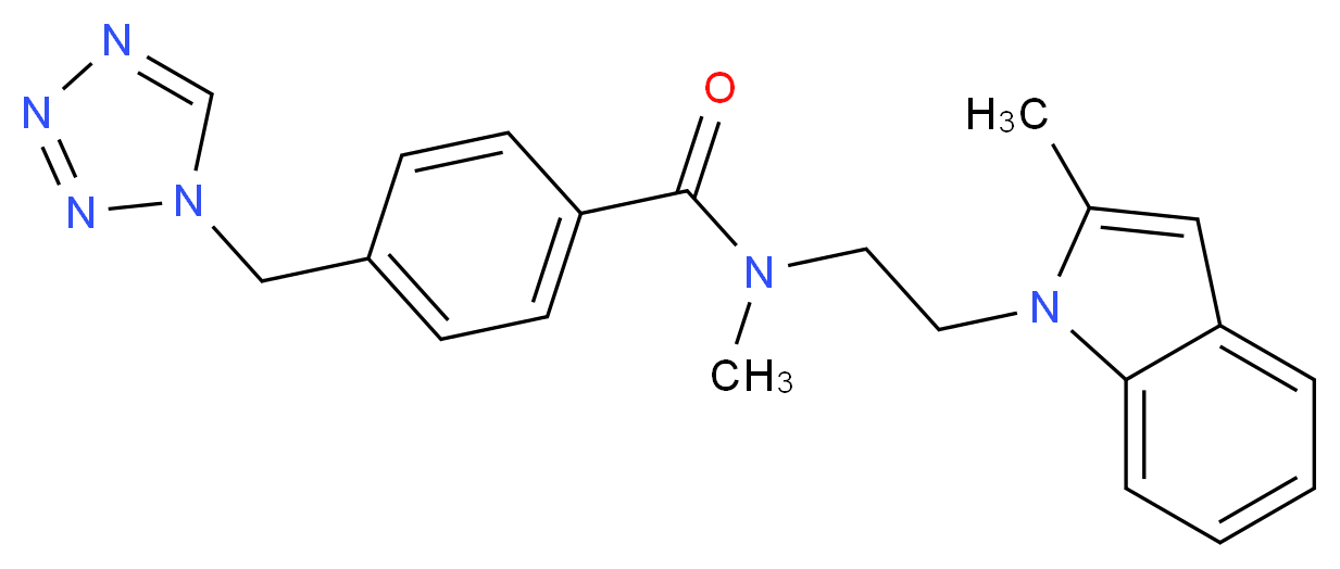 N-methyl-N-[2-(2-methyl-1H-indol-1-yl)ethyl]-4-(1H-tetrazol-1-ylmethyl)benzamide_Molecular_structure_CAS_)