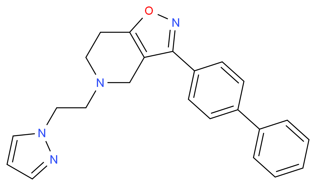 3-biphenyl-4-yl-5-[2-(1H-pyrazol-1-yl)ethyl]-4,5,6,7-tetrahydroisoxazolo[4,5-c]pyridine_Molecular_structure_CAS_)