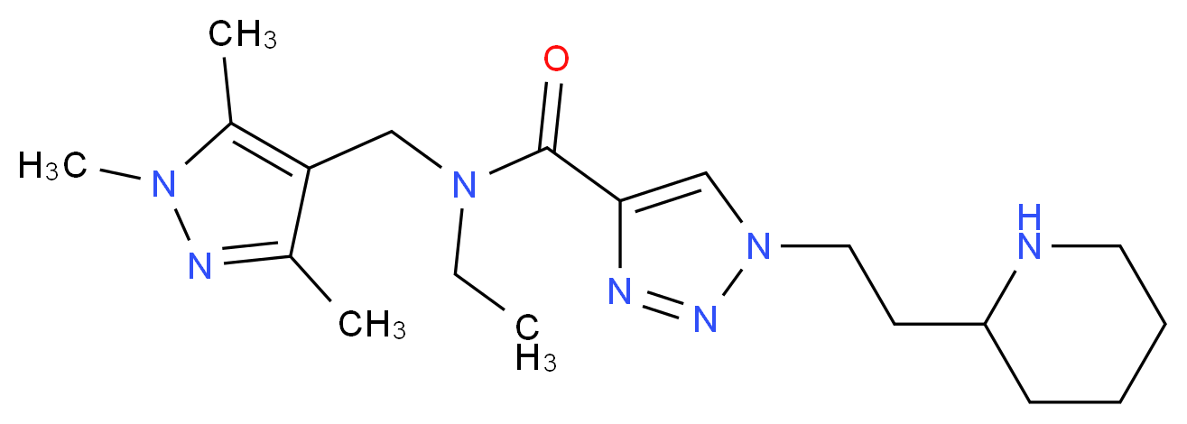 N-ethyl-1-(2-piperidin-2-ylethyl)-N-[(1,3,5-trimethyl-1H-pyrazol-4-yl)methyl]-1H-1,2,3-triazole-4-carboxamide_Molecular_structure_CAS_)