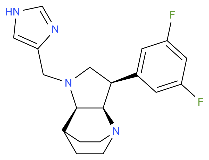 (3R*,3aR*,7aR*)-3-(3,5-difluorophenyl)-1-(1H-imidazol-4-ylmethyl)octahydro-4,7-ethanopyrrolo[3,2-b]pyridine_Molecular_structure_CAS_)