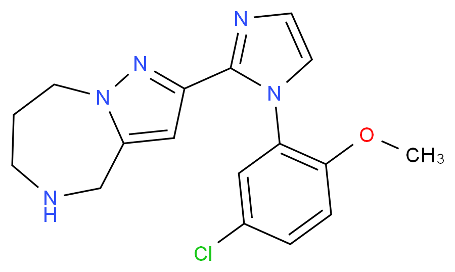 2-[1-(5-chloro-2-methoxyphenyl)-1H-imidazol-2-yl]-5,6,7,8-tetrahydro-4H-pyrazolo[1,5-a][1,4]diazepine_Molecular_structure_CAS_)