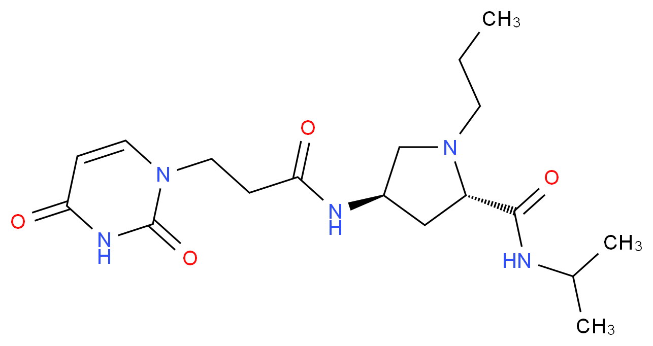 (4R)-4-{[3-(2,4-dioxo-3,4-dihydropyrimidin-1(2H)-yl)propanoyl]amino}-N-isopropyl-1-propyl-L-prolinamide_Molecular_structure_CAS_)