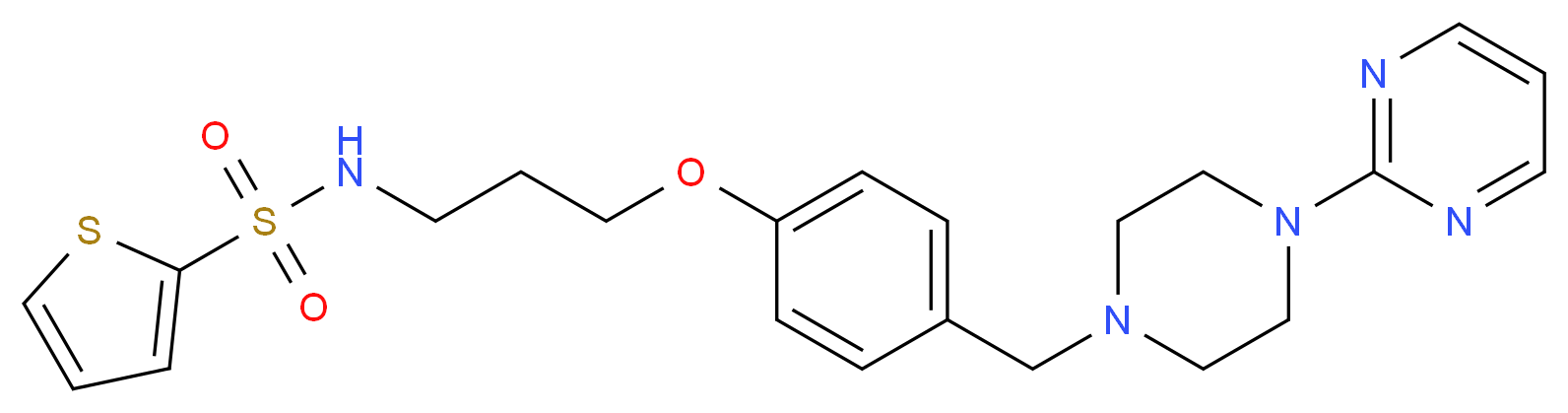 N-[3-(4-{[4-(2-pyrimidinyl)-1-piperazinyl]methyl}phenoxy)propyl]-2-thiophenesulfonamide_Molecular_structure_CAS_)