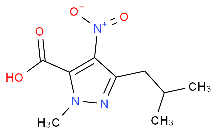 3-isobutyl-1-methyl-4-nitro-1H-pyrazole-5-carboxylic acid_Molecular_structure_CAS_)