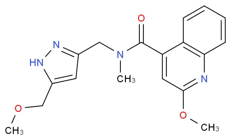2-methoxy-N-{[5-(methoxymethyl)-1H-pyrazol-3-yl]methyl}-N-methylquinoline-4-carboxamide_Molecular_structure_CAS_)