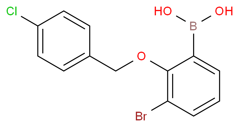 3-Bromo-2-(4′-chlorobenzyloxy)phenylboronic acid_Molecular_structure_CAS_849052-23-9)