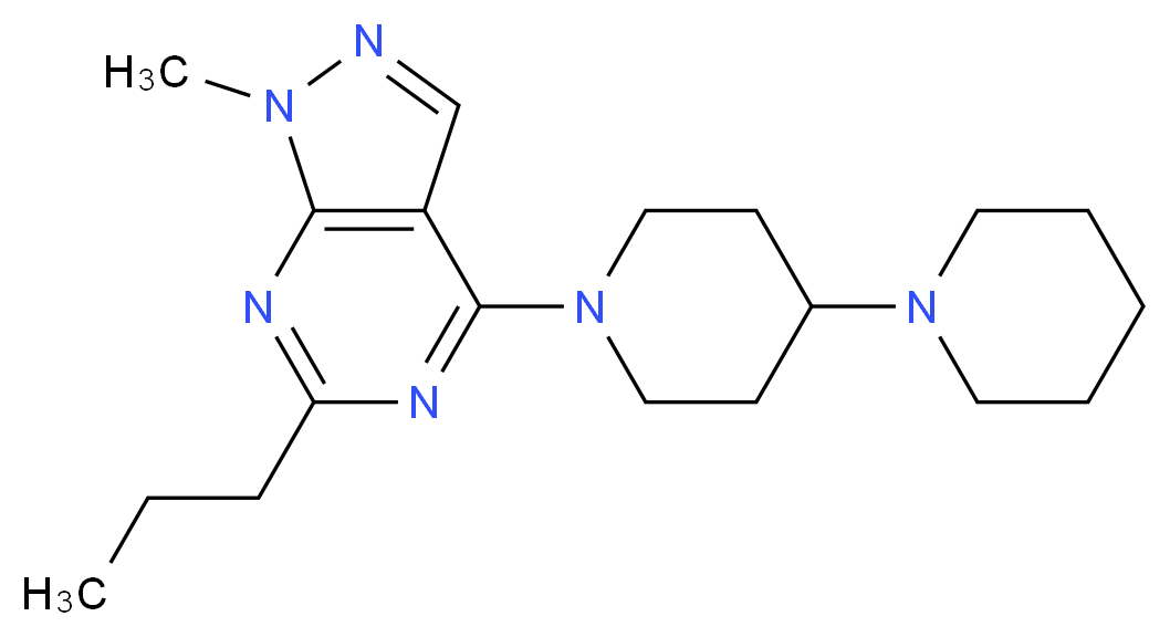 1'-(1-methyl-6-propyl-1H-pyrazolo[3,4-d]pyrimidin-4-yl)-1,4'-bipiperidine_Molecular_structure_CAS_)