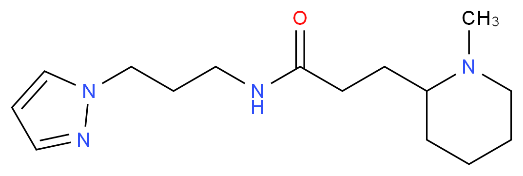 3-(1-methyl-2-piperidinyl)-N-[3-(1H-pyrazol-1-yl)propyl]propanamide_Molecular_structure_CAS_)