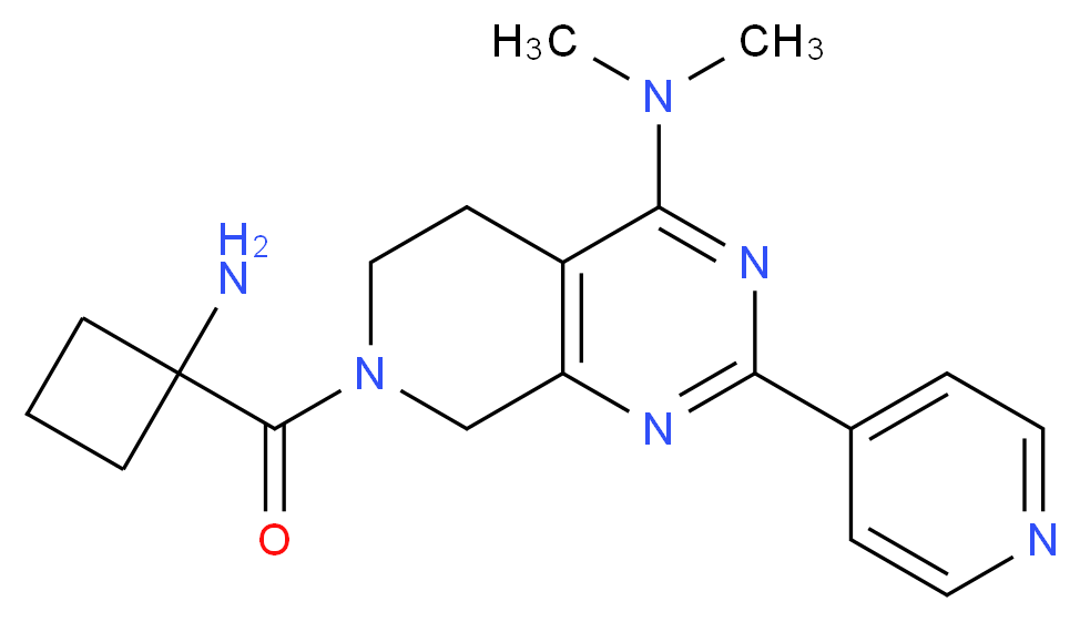 7-[(1-aminocyclobutyl)carbonyl]-N,N-dimethyl-2-pyridin-4-yl-5,6,7,8-tetrahydropyrido[3,4-d]pyrimidin-4-amine_Molecular_structure_CAS_)