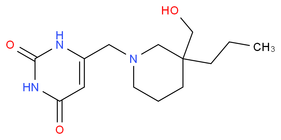 6-{[3-(hydroxymethyl)-3-propylpiperidin-1-yl]methyl}pyrimidine-2,4(1H,3H)-dione_Molecular_structure_CAS_)