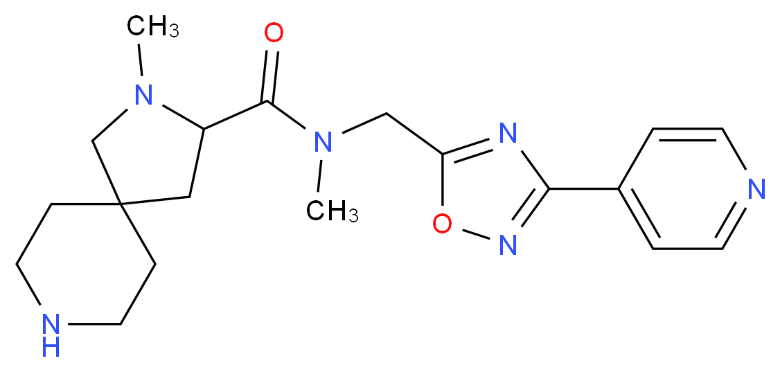 N,2-dimethyl-N-{[3-(4-pyridinyl)-1,2,4-oxadiazol-5-yl]methyl}-2,8-diazaspiro[4.5]decane-3-carboxamide_Molecular_structure_CAS_)