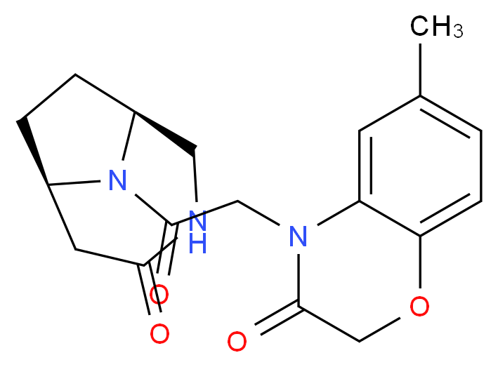 6-methyl-4-{2-oxo-2-[(1S*,6R*)-4-oxo-3,9-diazabicyclo[4.2.1]non-9-yl]ethyl}-2H-1,4-benzoxazin-3(4H)-one_Molecular_structure_CAS_)