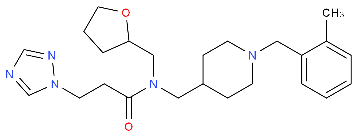 N-{[1-(2-methylbenzyl)-4-piperidinyl]methyl}-N-(tetrahydro-2-furanylmethyl)-3-(1H-1,2,4-triazol-1-yl)propanamide_Molecular_structure_CAS_)