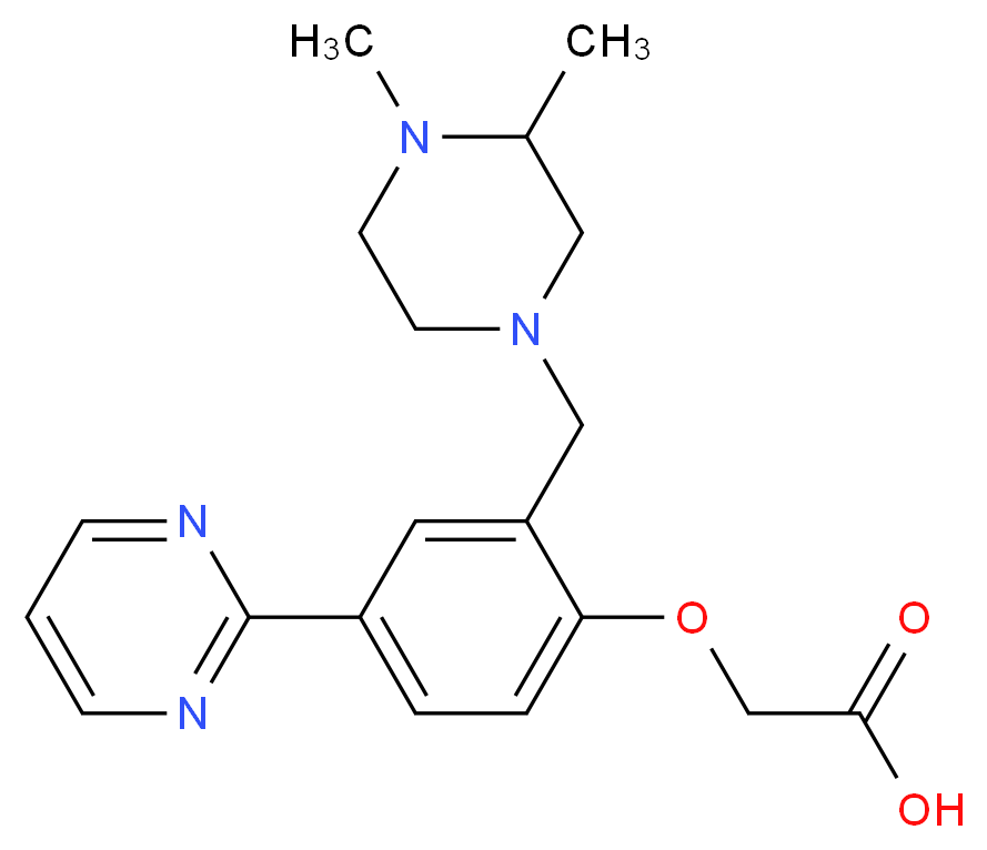 {2-[(3,4-dimethylpiperazin-1-yl)methyl]-4-pyrimidin-2-ylphenoxy}acetic acid_Molecular_structure_CAS_)