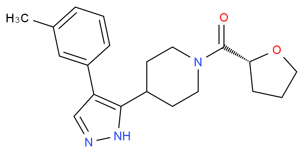 4-[4-(3-methylphenyl)-1H-pyrazol-5-yl]-1-[(2R)-tetrahydrofuran-2-ylcarbonyl]piperidine_Molecular_structure_CAS_)