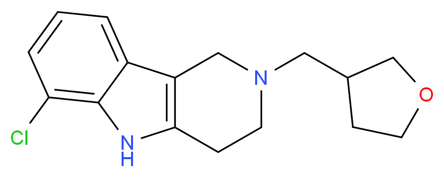 6-chloro-2-(tetrahydro-3-furanylmethyl)-2,3,4,5-tetrahydro-1H-pyrido[4,3-b]indole_Molecular_structure_CAS_)