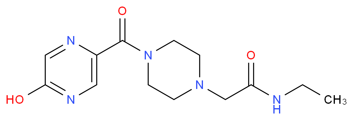N-ethyl-2-{4-[(5-hydroxy-2-pyrazinyl)carbonyl]-1-piperazinyl}acetamide_Molecular_structure_CAS_)