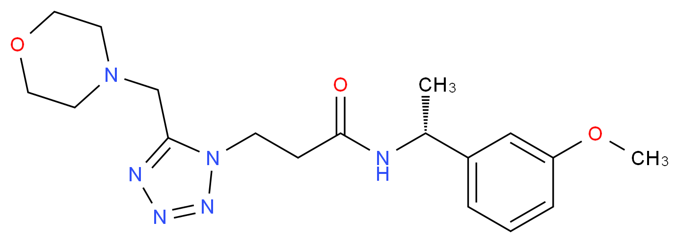 N-[(1R)-1-(3-methoxyphenyl)ethyl]-3-[5-(4-morpholinylmethyl)-1H-tetrazol-1-yl]propanamide_Molecular_structure_CAS_)