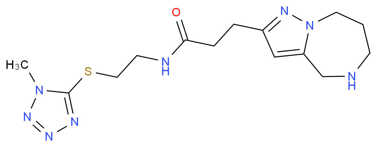 N-{2-[(1-methyl-1H-tetrazol-5-yl)thio]ethyl}-3-(5,6,7,8-tetrahydro-4H-pyrazolo[1,5-a][1,4]diazepin-2-yl)propanamide_Molecular_structure_CAS_)