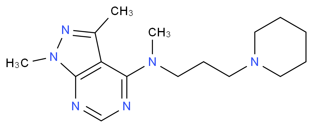 N,1,3-trimethyl-N-[3-(1-piperidinyl)propyl]-1H-pyrazolo[3,4-d]pyrimidin-4-amine_Molecular_structure_CAS_)