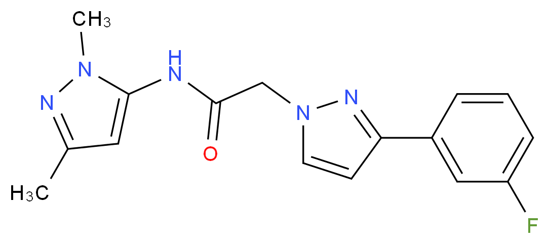 N-(1,3-dimethyl-1H-pyrazol-5-yl)-2-[3-(3-fluorophenyl)-1H-pyrazol-1-yl]acetamide_Molecular_structure_CAS_)