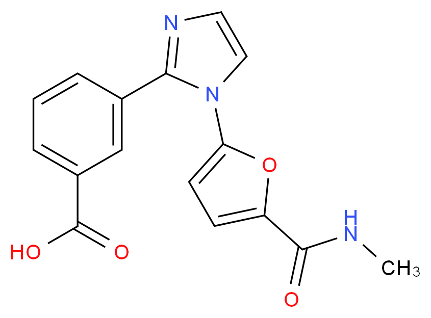3-(1-{5-[(methylamino)carbonyl]-2-furyl}-1H-imidazol-2-yl)benzoic acid_Molecular_structure_CAS_)