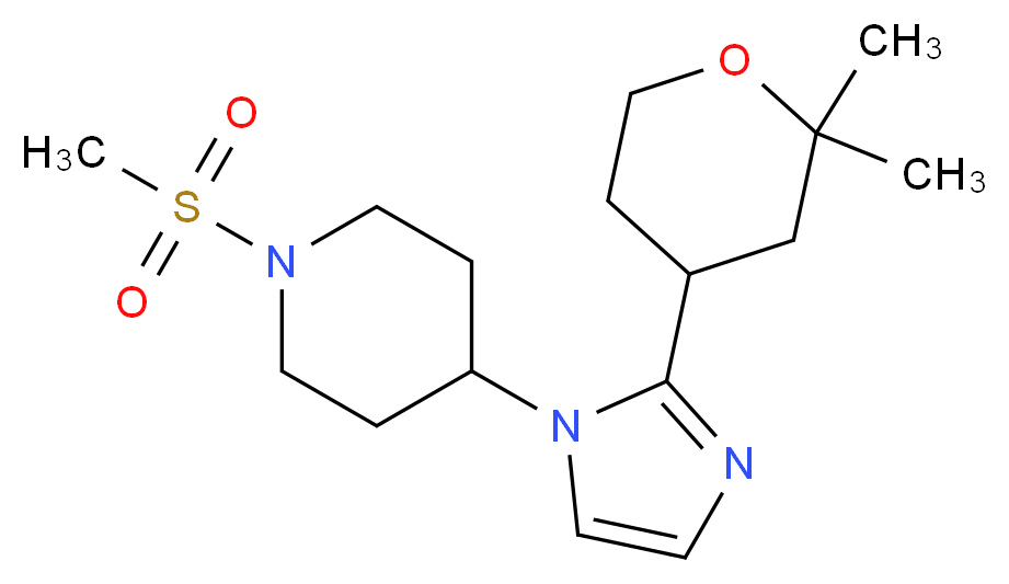 4-[2-(2,2-dimethyltetrahydro-2H-pyran-4-yl)-1H-imidazol-1-yl]-1-(methylsulfonyl)piperidine_Molecular_structure_CAS_)