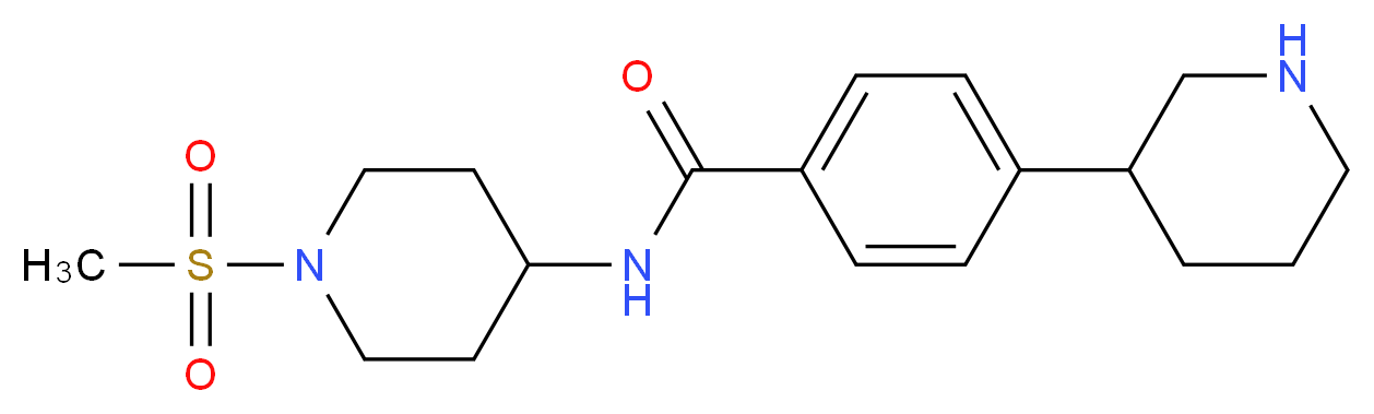 N-[1-(methylsulfonyl)piperidin-4-yl]-4-piperidin-3-ylbenzamide_Molecular_structure_CAS_)