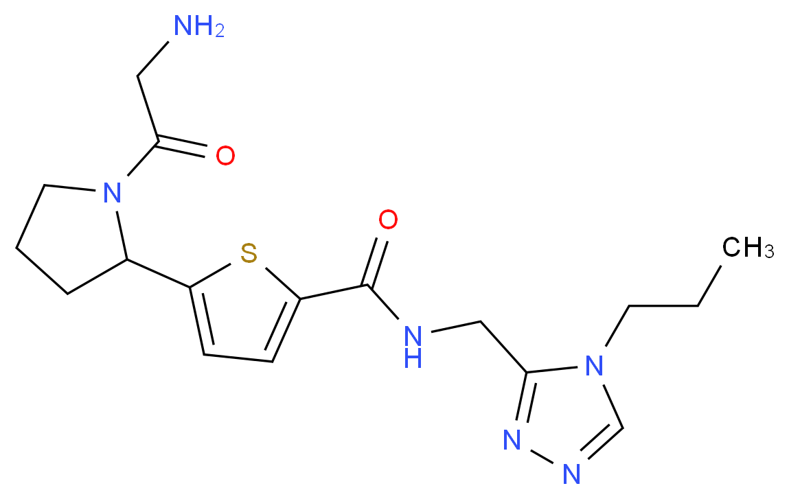 5-(1-glycyl-2-pyrrolidinyl)-N-[(4-propyl-4H-1,2,4-triazol-3-yl)methyl]-2-thiophenecarboxamide_Molecular_structure_CAS_)