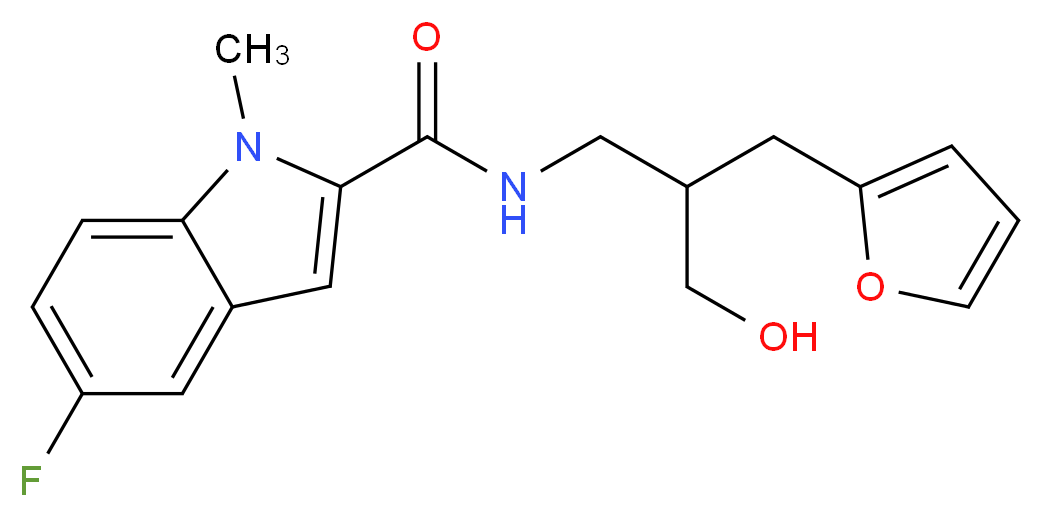 5-fluoro-N-[3-(2-furyl)-2-(hydroxymethyl)propyl]-1-methyl-1H-indole-2-carboxamide_Molecular_structure_CAS_)