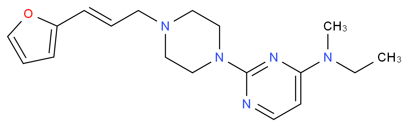 N-ethyl-2-{4-[(2E)-3-(2-furyl)prop-2-en-1-yl]piperazin-1-yl}-N-methylpyrimidin-4-amine_Molecular_structure_CAS_)