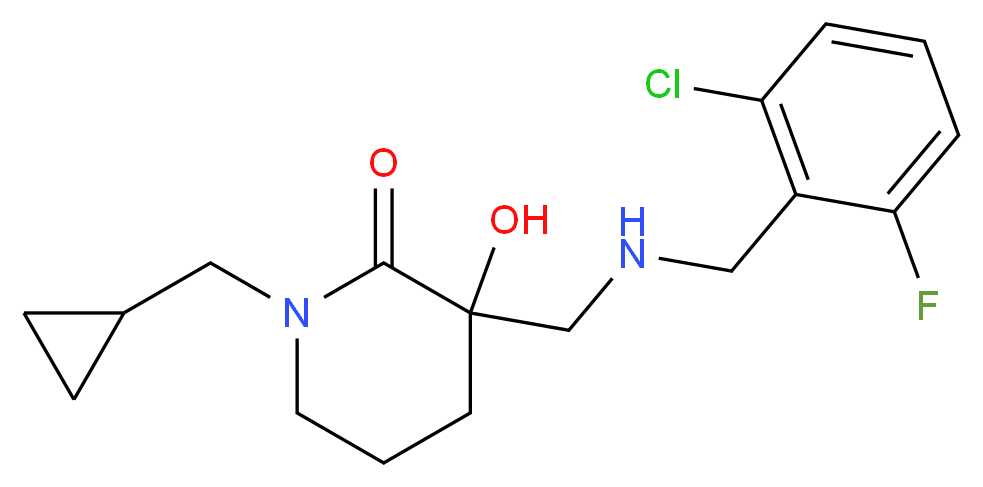 3-{[(2-chloro-6-fluorobenzyl)amino]methyl}-1-(cyclopropylmethyl)-3-hydroxy-2-piperidinone_Molecular_structure_CAS_)