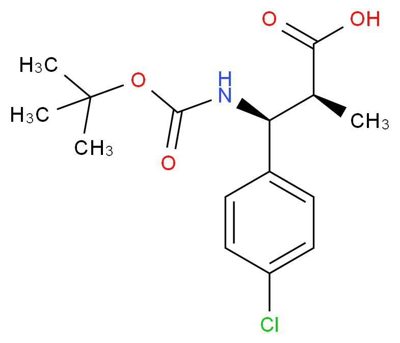 (2S, 3S)-3-(Boc-amino)-2-methyl-3-(4-chlorophenyl)propionic acid_Molecular_structure_CAS_1217457-67-4)