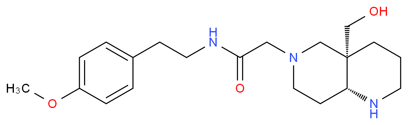 2-[(4aS*,8aR*)-4a-(hydroxymethyl)octahydro-1,6-naphthyridin-6(2H)-yl]-N-[2-(4-methoxyphenyl)ethyl]acetamide_Molecular_structure_CAS_)