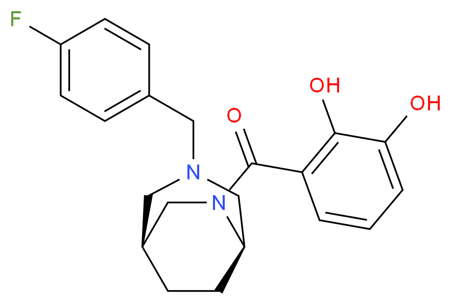 3-{[(1S*,5R*)-3-(4-fluorobenzyl)-3,6-diazabicyclo[3.2.2]non-6-yl]carbonyl}-1,2-benzenediol_Molecular_structure_CAS_)