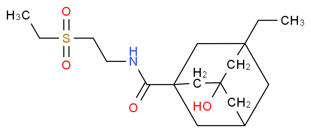 3-ethyl-N-[2-(ethylsulfonyl)ethyl]-5-hydroxyadamantane-1-carboxamide_Molecular_structure_CAS_)