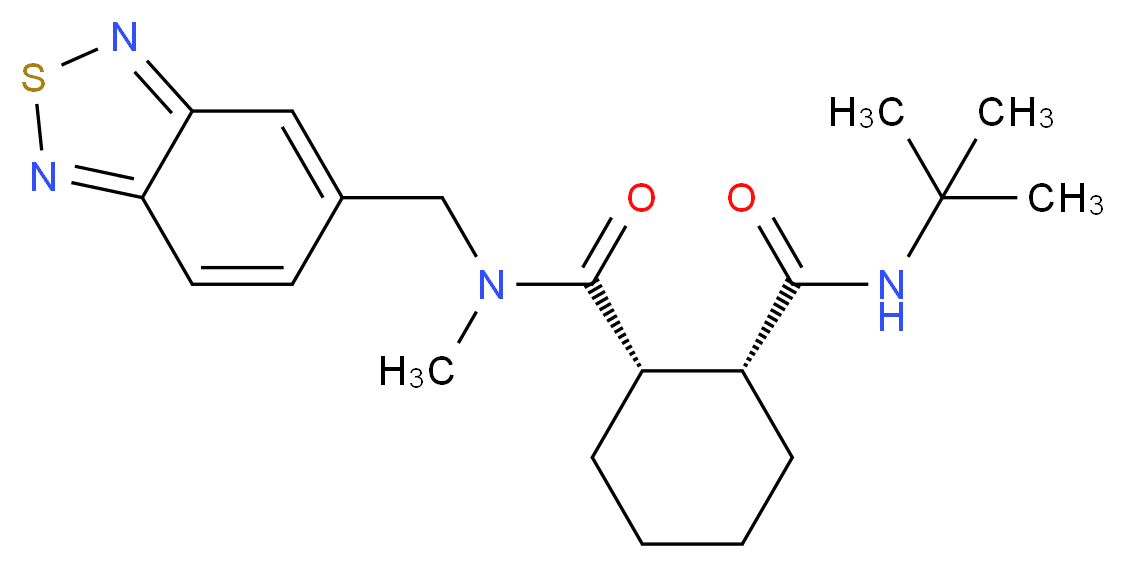 (1S*,2R*)-N-(2,1,3-benzothiadiazol-5-ylmethyl)-N'-(tert-butyl)-N-methylcyclohexane-1,2-dicarboxamide_Molecular_structure_CAS_)