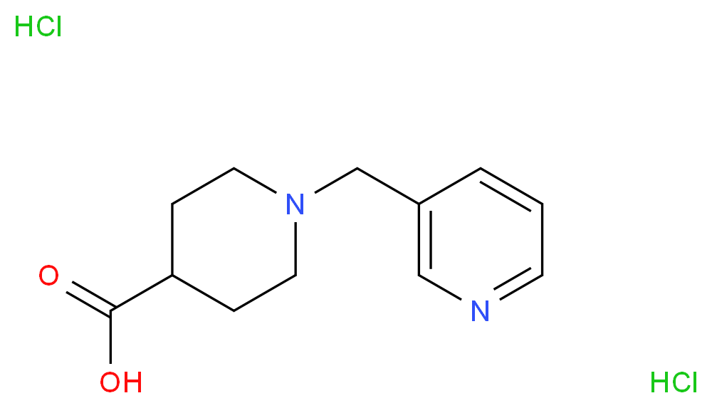 1-(pyrid-3-ylmethyl)piperidine-4-carboxylic acid dihydrochloride_Molecular_structure_CAS_946409-40-1)