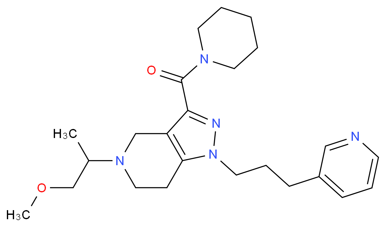 5-(2-methoxy-1-methylethyl)-3-(1-piperidinylcarbonyl)-1-[3-(3-pyridinyl)propyl]-4,5,6,7-tetrahydro-1H-pyrazolo[4,3-c]pyridine_Molecular_structure_CAS_)