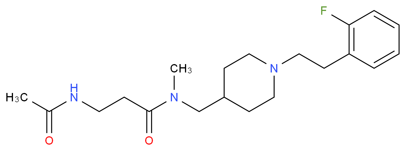 N~3~-acetyl-N~1~-({1-[2-(2-fluorophenyl)ethyl]-4-piperidinyl}methyl)-N~1~-methyl-beta-alaninamide_Molecular_structure_CAS_)