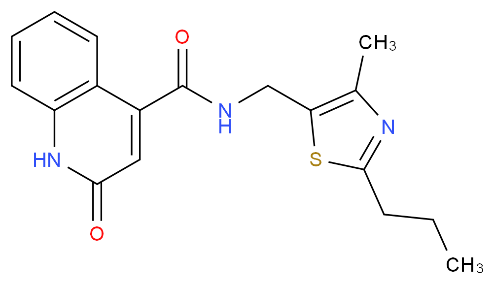 N-[(4-methyl-2-propyl-1,3-thiazol-5-yl)methyl]-2-oxo-1,2-dihydro-4-quinolinecarboxamide_Molecular_structure_CAS_)