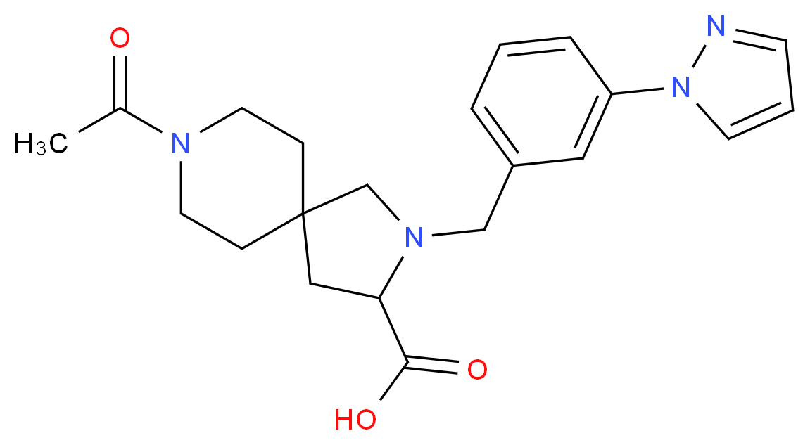 8-acetyl-2-[3-(1H-pyrazol-1-yl)benzyl]-2,8-diazaspiro[4.5]decane-3-carboxylic acid_Molecular_structure_CAS_)