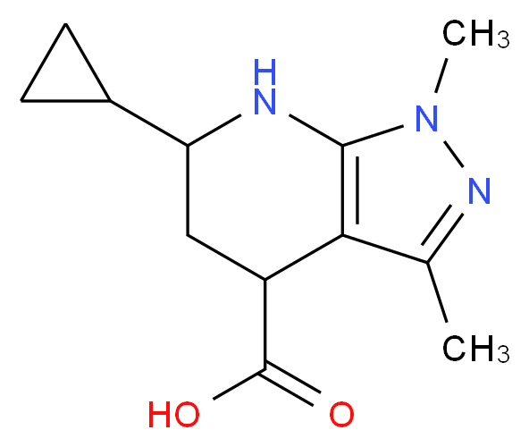 6-cyclopropyl-1,3-dimethyl-4,5,6,7-tetrahydro-1H-pyrazolo[3,4-b]pyridine-4-carboxylic acid_Molecular_structure_CAS_)