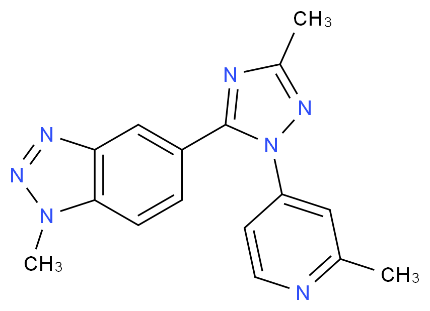 1-methyl-5-[3-methyl-1-(2-methylpyridin-4-yl)-1H-1,2,4-triazol-5-yl]-1H-1,2,3-benzotriazole_Molecular_structure_CAS_)