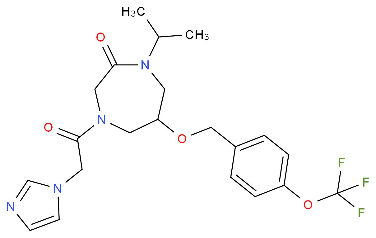 4-(1H-imidazol-1-ylacetyl)-1-isopropyl-6-{[4-(trifluoromethoxy)benzyl]oxy}-1,4-diazepan-2-one_Molecular_structure_CAS_)