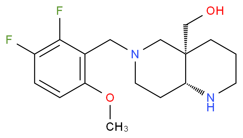 [(4aS*,8aR*)-6-(2,3-difluoro-6-methoxybenzyl)octahydro-1,6-naphthyridin-4a(2H)-yl]methanol_Molecular_structure_CAS_)