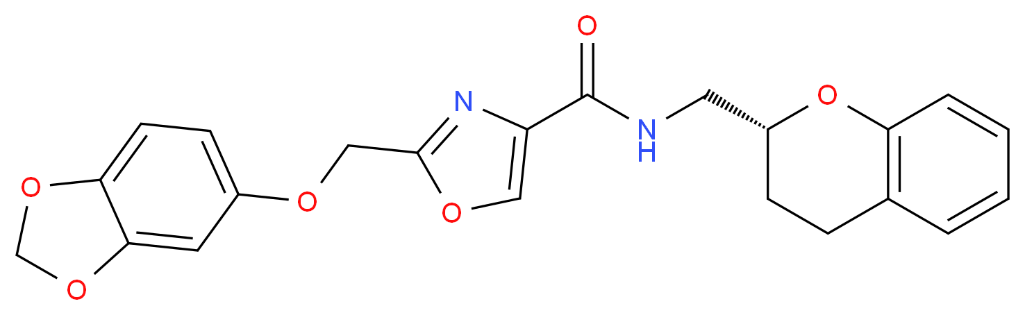 2-[(1,3-benzodioxol-5-yloxy)methyl]-N-[(2R)-3,4-dihydro-2H-chromen-2-ylmethyl]-1,3-oxazole-4-carboxamide_Molecular_structure_CAS_)